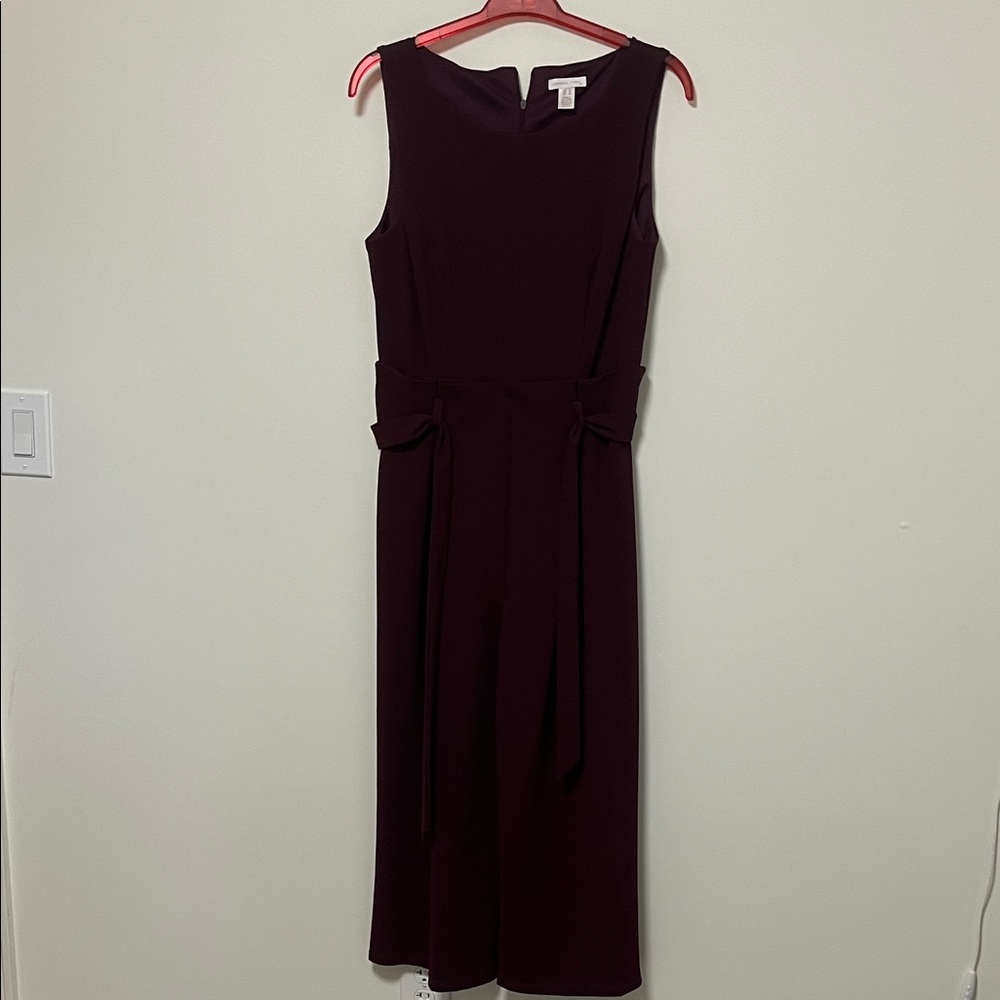 London Times Sleeveless Plum Jumpsuit